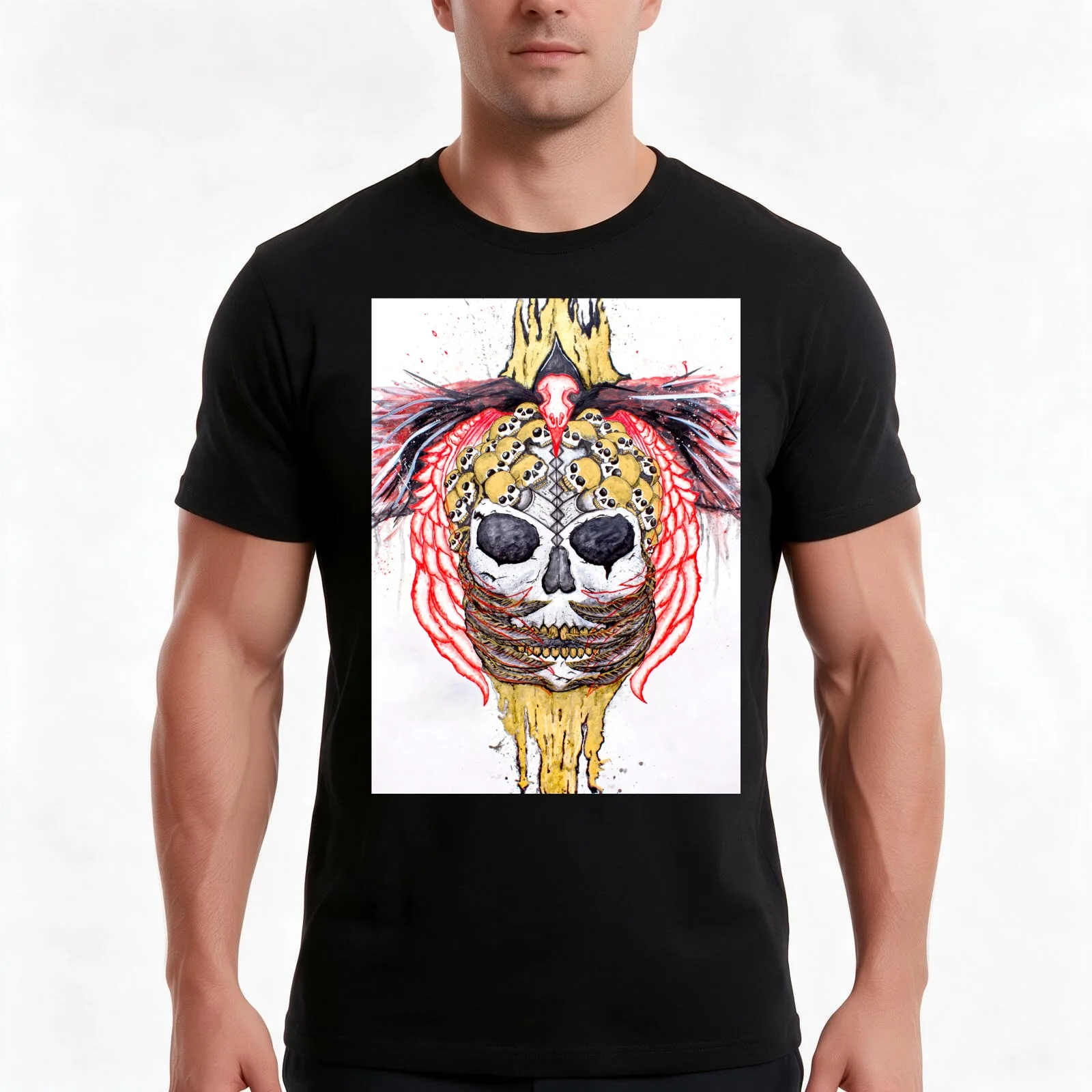 June Mask T-Shirt, Summer Casual Cotton Tee, Oversized Streetwear Tops, Vintage Graphic Print, Loose Fit Short Sleeve