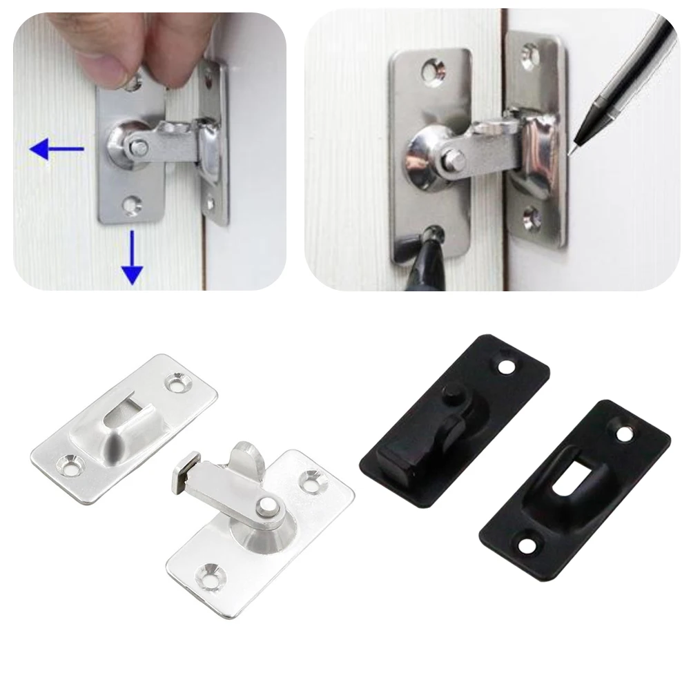 90 Degree Right Angle Door Lock 90 Degree Barn Door Latch Bolt Door Lock Stainless Steel Hook Latch Window Lock Bar Bolt