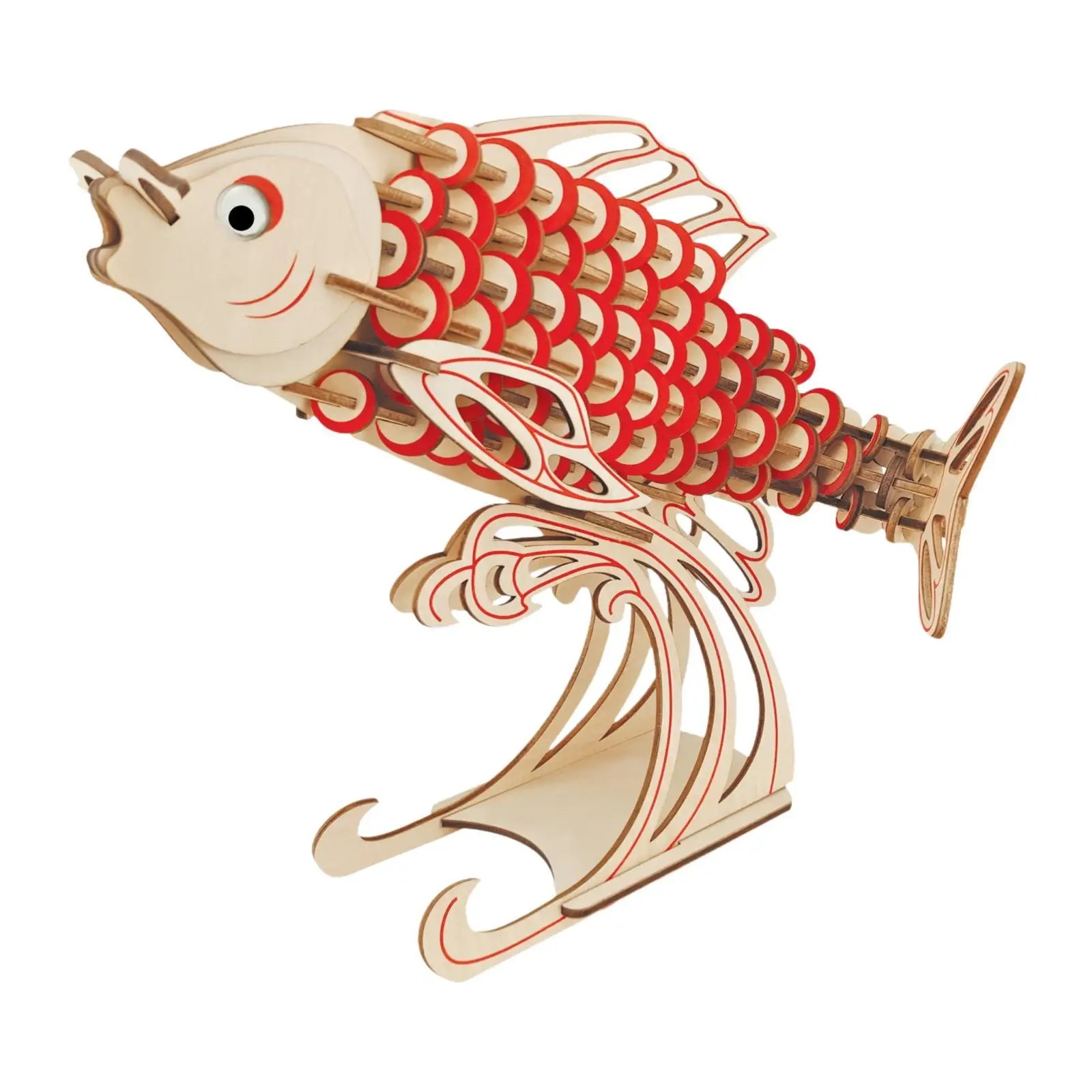 Puzzle de poisson en bois 3D, kits de modèles 3D pour enfants, loisirs Léon's