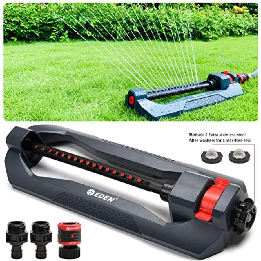 96213 Lawn Garden Essential Oscillating Sprinkler Water Sprinkler for Yard Covers up to 3 600 sq. ft. with Heavy Weight Base fo