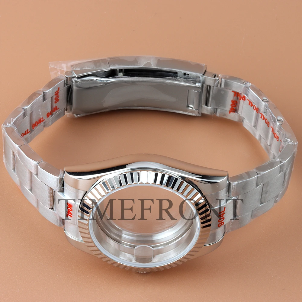 39mm 36mm NH35 Watch Case with Arabic Numerals 28.5mm NH35 Dial Hand Set 316L Steel Oyster Strap Fit Datejust NH35 NH36 Movement