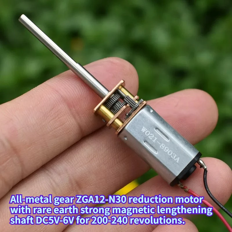 1PC Extended output shaft, all-metal gear ZGA12-N30 geared motor DC5V-6V high torque