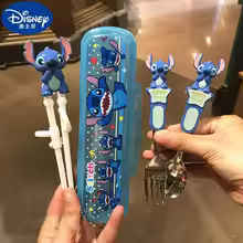 Disney Stitch McQueen children's learning and training chopsticks full set of anti-fall and cute household anti-scald food grade