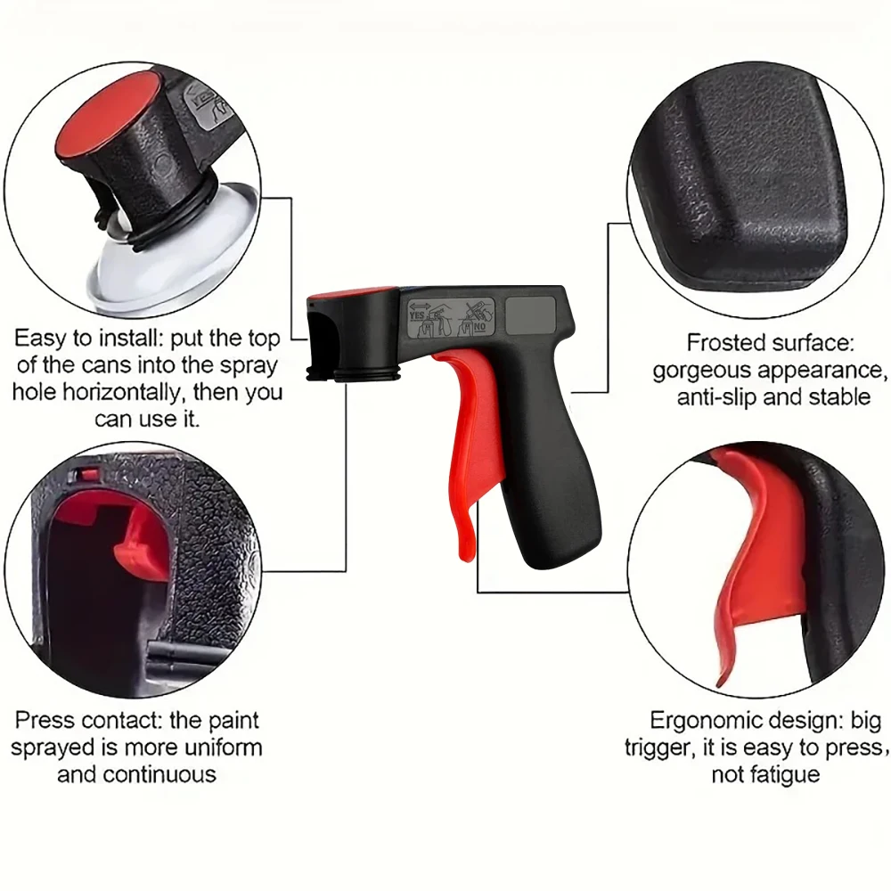 수동 플라스틱 스프레이 페인트 트리거 핸들 분사 보조 핸드 스프레이 캔 건, 가정용 DIY 자동차 벽 페인트 병 피스톨 그립