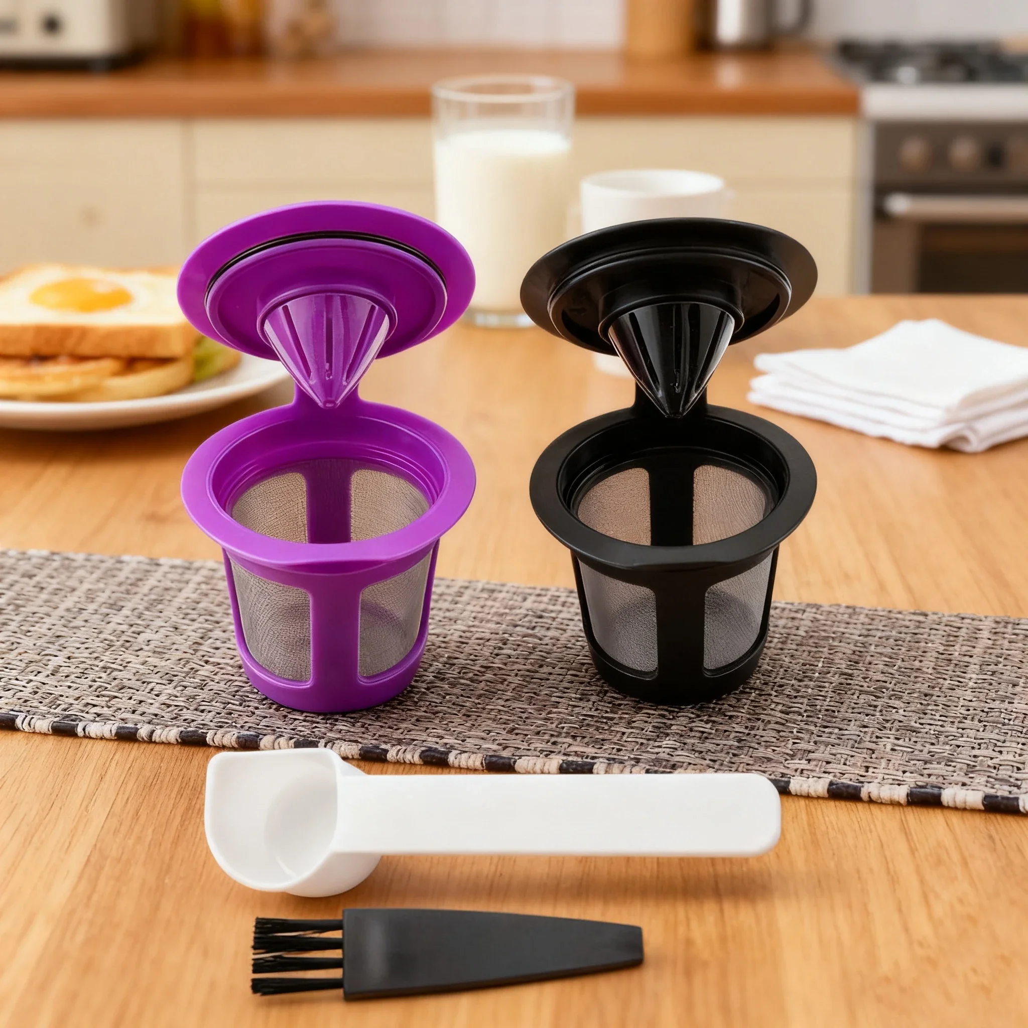 2-Pcs Reusable Cup For 2.0 .0 Coffee Maker Refillable Filter Suitable For Pods Home Kitchen Supplies Replacement Accessories