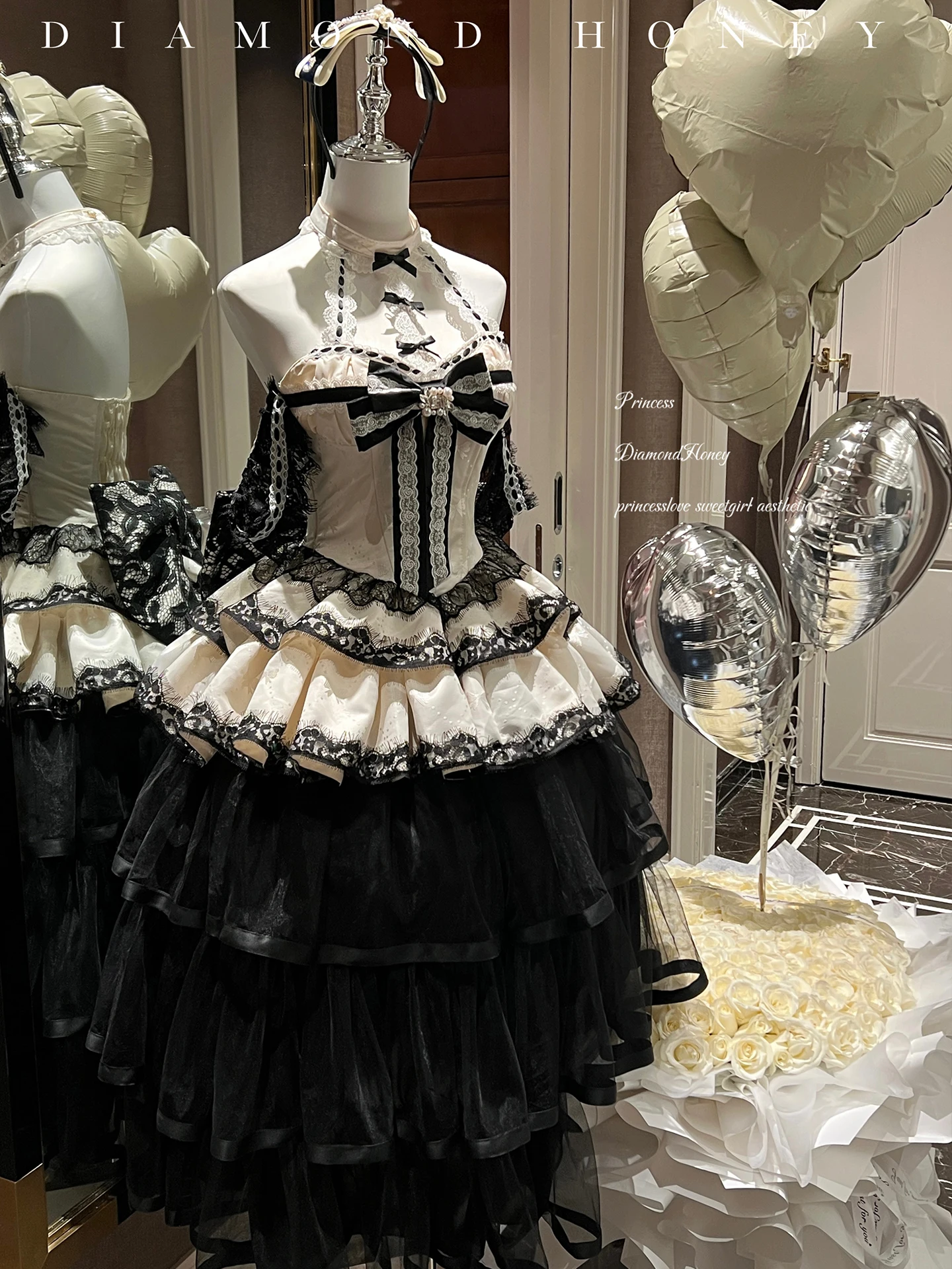 حفلة عيد الميلاد الأميرة لوليتا فستان شبكة SK مجموعة المرأة سليم صالح خارج الكتف الرسن الذكرى عيد ميلاد فستان سهرة #5