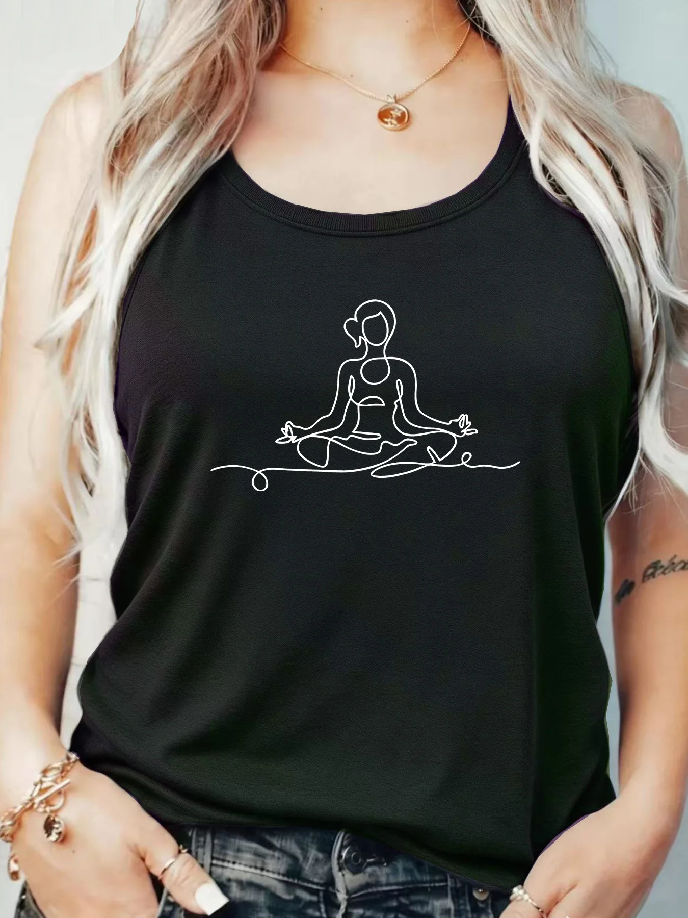 

Loose Fit Printed Pocket T-Shirt for Women with Ribbed Collar round Neck 1-8XL plus Size Comfortable Casual Vest