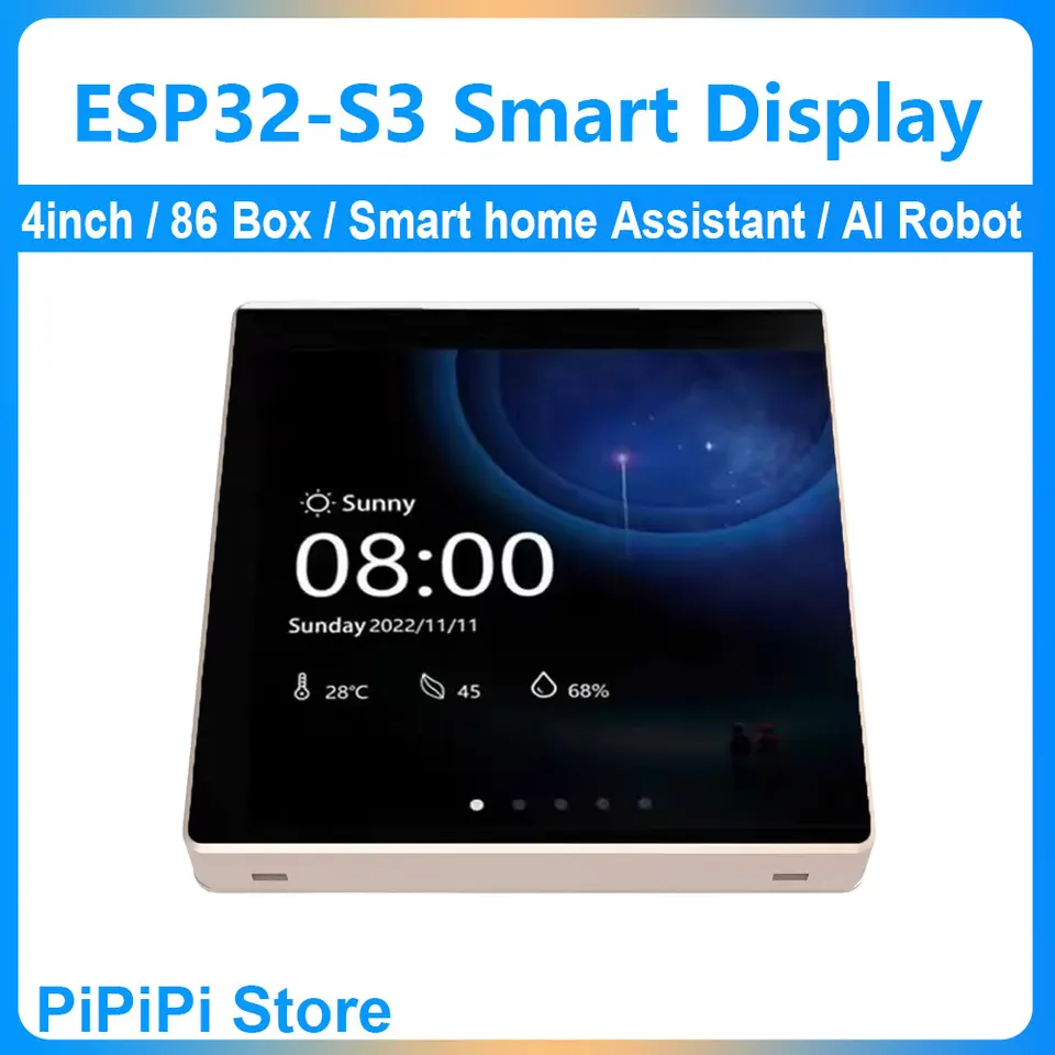 ESP32-S3 4-Zoll Touch-Entwicklungsboard – 480x480 LCD, LVGL, WiFi/Bluetooth, USB-C, 86-Box-Design