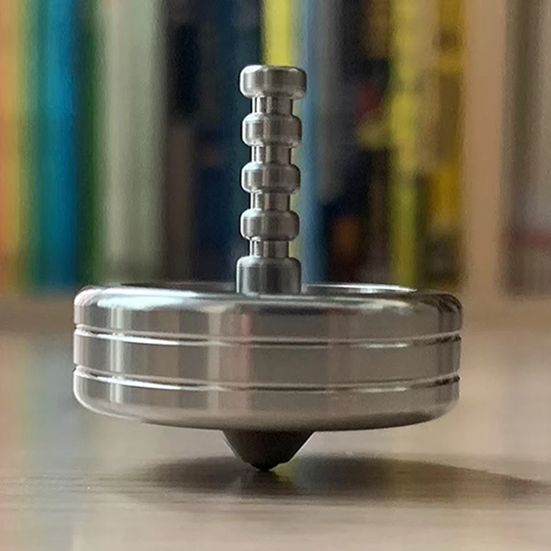 EDC Trottola in metallo Giroscopio da tavolo in acciaio inossidabile Spinner Fidget Giocattoli Adulti Ansia Silenzioso Alleviare lo stress Regali
