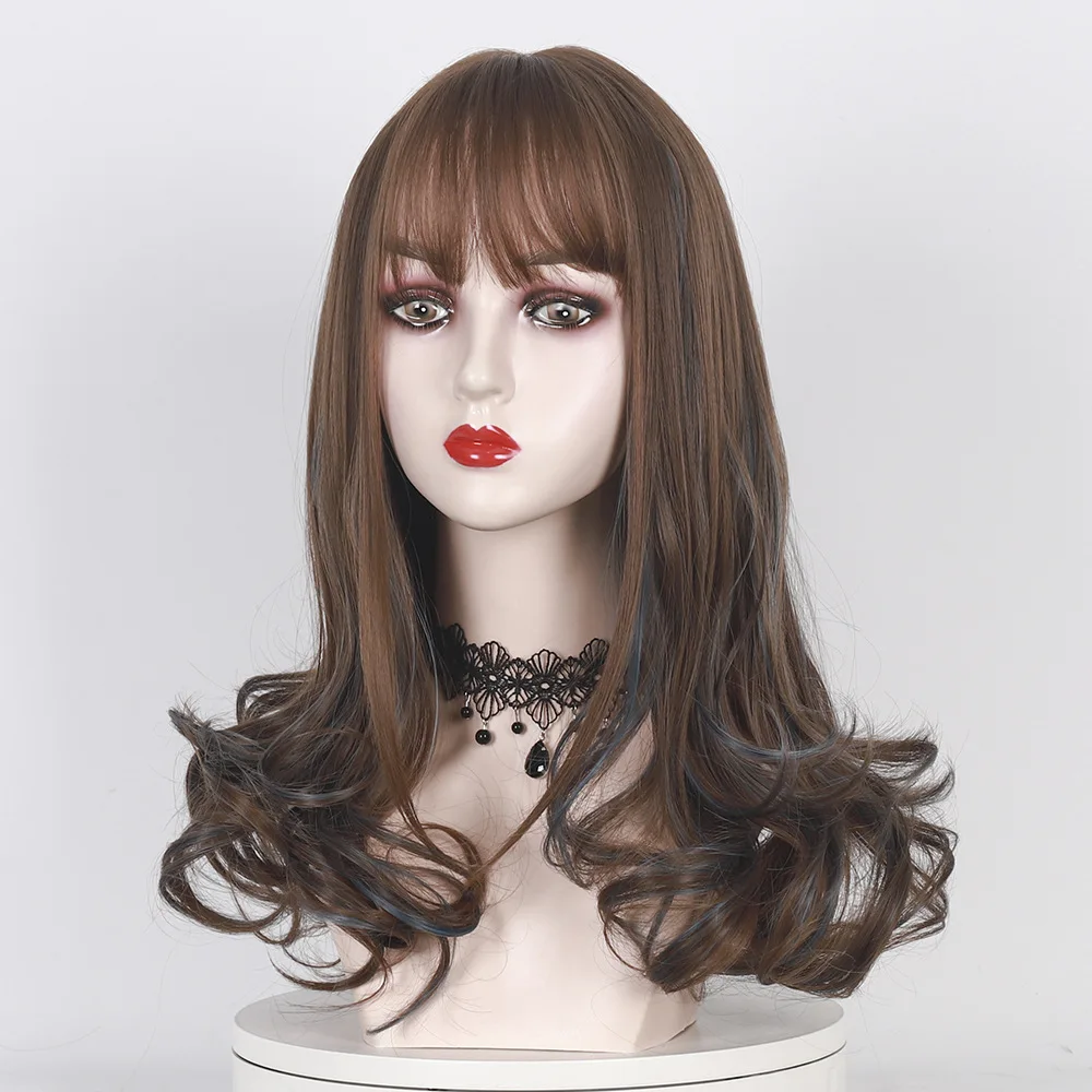 

Partial Color Women's Wigs Long Curly synthetic Hair Big Wave Wig Headpiece. excellent holiday gift for girlfriends, friends.