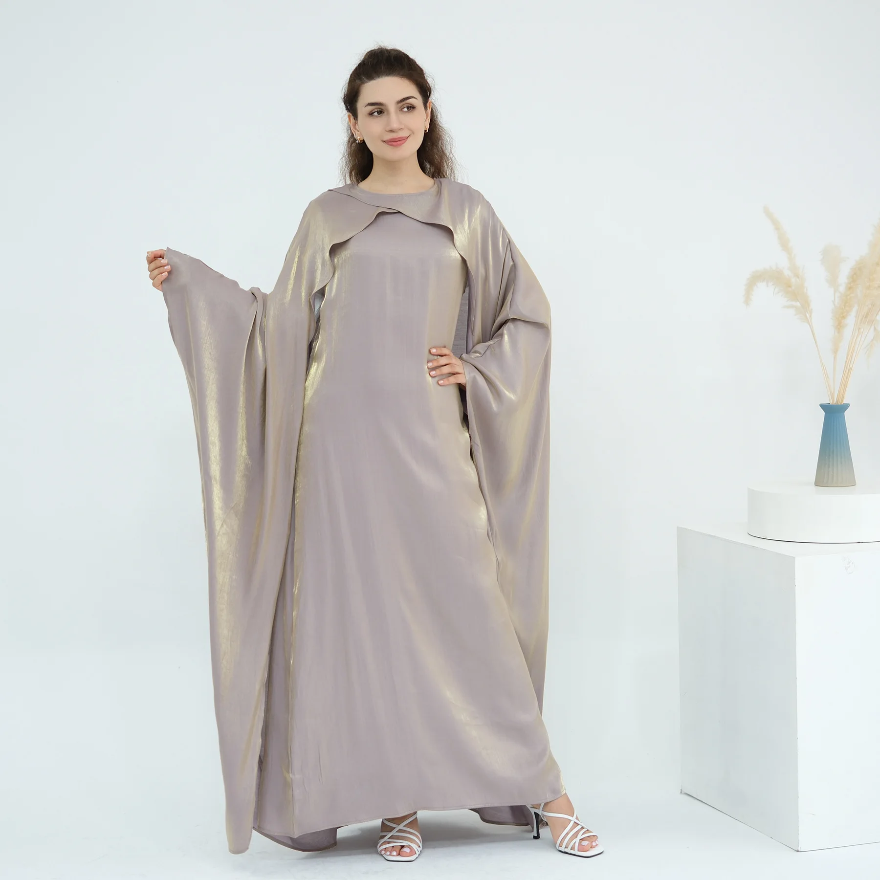 Islamique EID dubaï Abaya Hijab ensemble de luxe robe de soirée musulmane femmes Robes élégant papillon modeste soirée Abaya robe écharpe costume