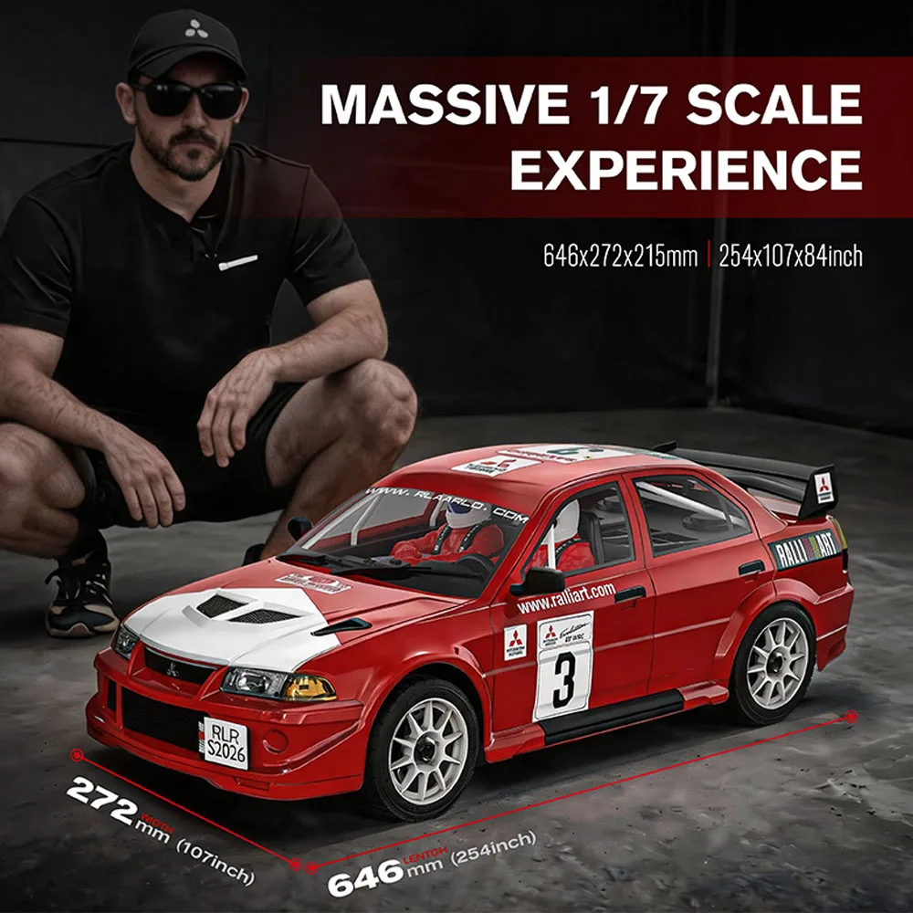 1/7 RC Rally Car 4WD For Mitsubishi Lancer EVO 6.5 Competition Grade Brushless High Speed RTR Remote Control Racing Vehicle