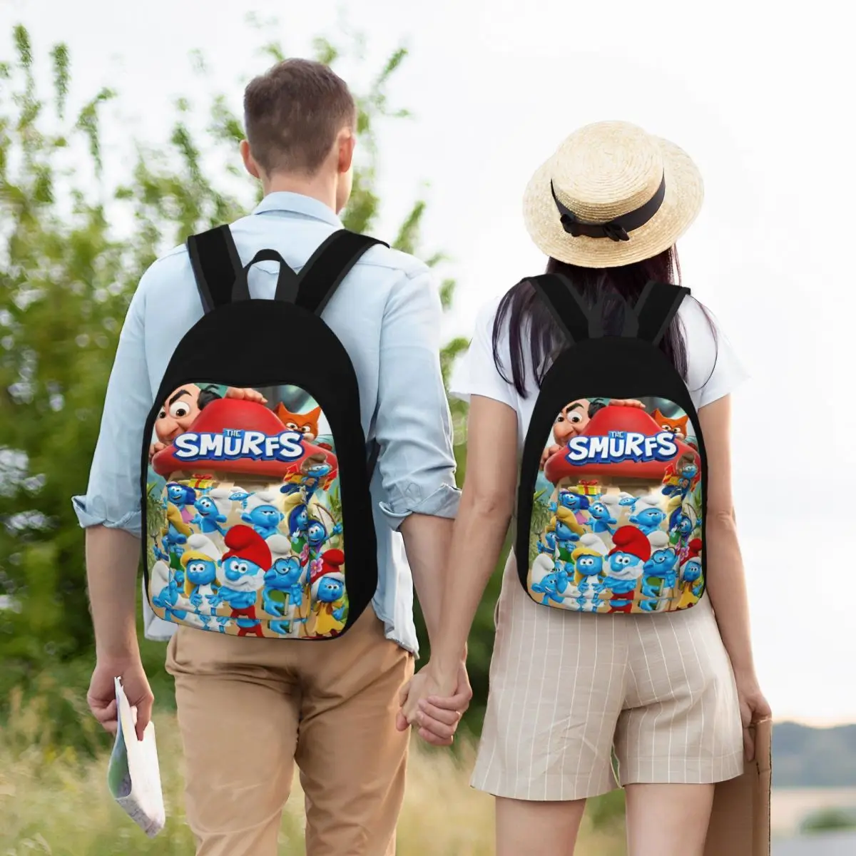 Schtroupf-mochila con personajes de serie de Tv para hombre y mujer, morral de lona con dibujos animados para adolescentes, escuela secundaria, senderismo, viaje, ordenador portátil