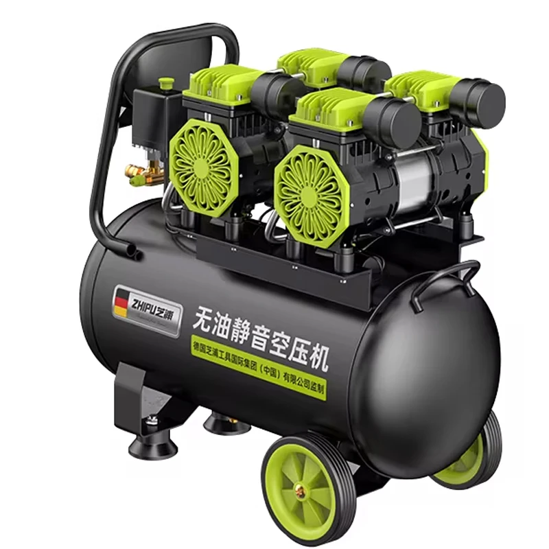 220V Silent Air Compressor 12/60L 1100W Silent Oil-free Portable Air Pump For Home Repair Tire Inflation Compressor