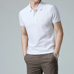 Polo à manches courtes pour homme, vêtement de sport à revers, de haute qualité, 100% coton, à la mode, nouvelle collection été