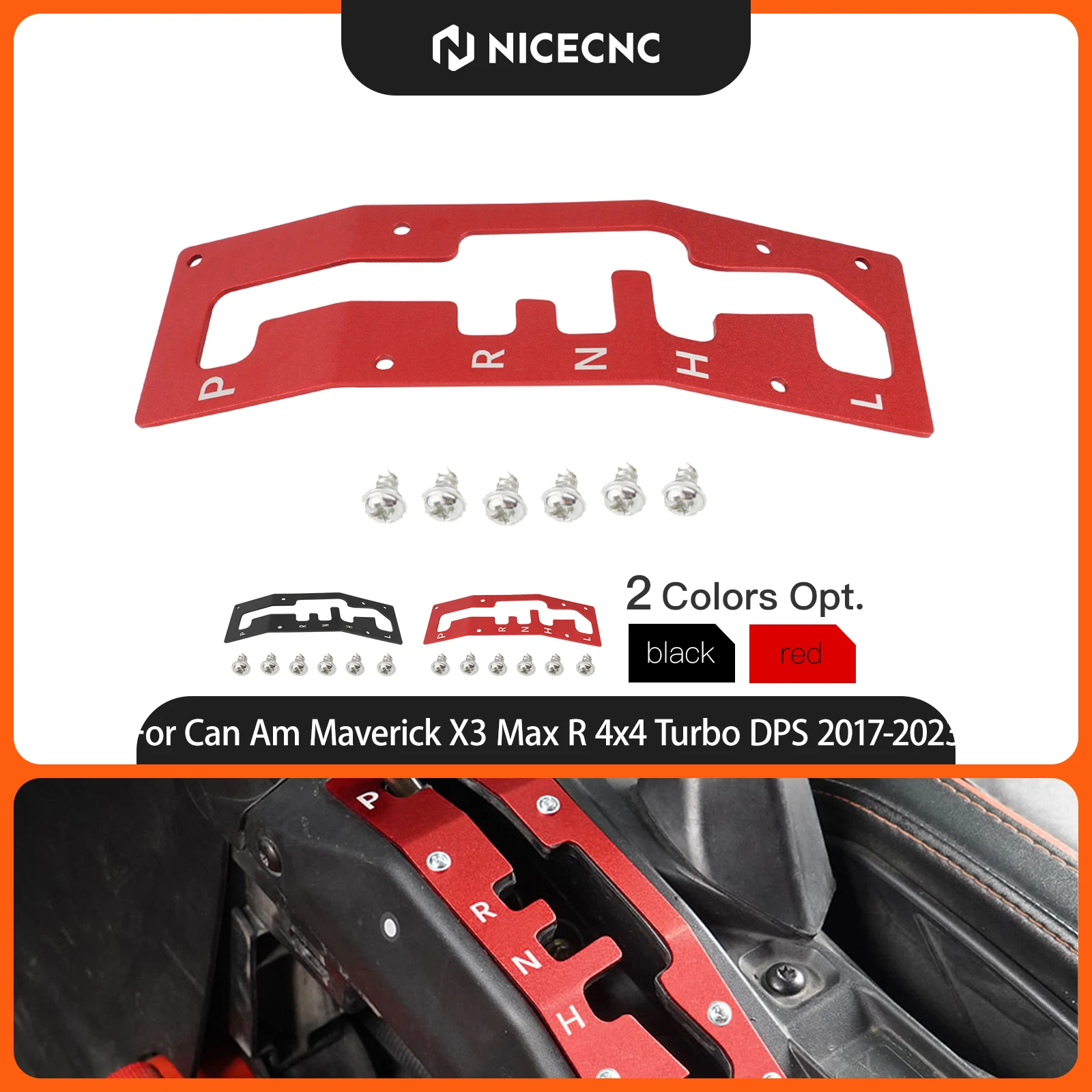 NICECNC For Can Am Maverick X3 Max R 4x4 Turbo DPS 2017-2023 Shift Shifter Gate Plate Panel Aluminum CANAM UTV Accessories