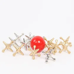 10 Accessories And 1 Ball Jacks Table Grabbing Game Multiplayer Children's Alloy Puzzle Tabletop Toy