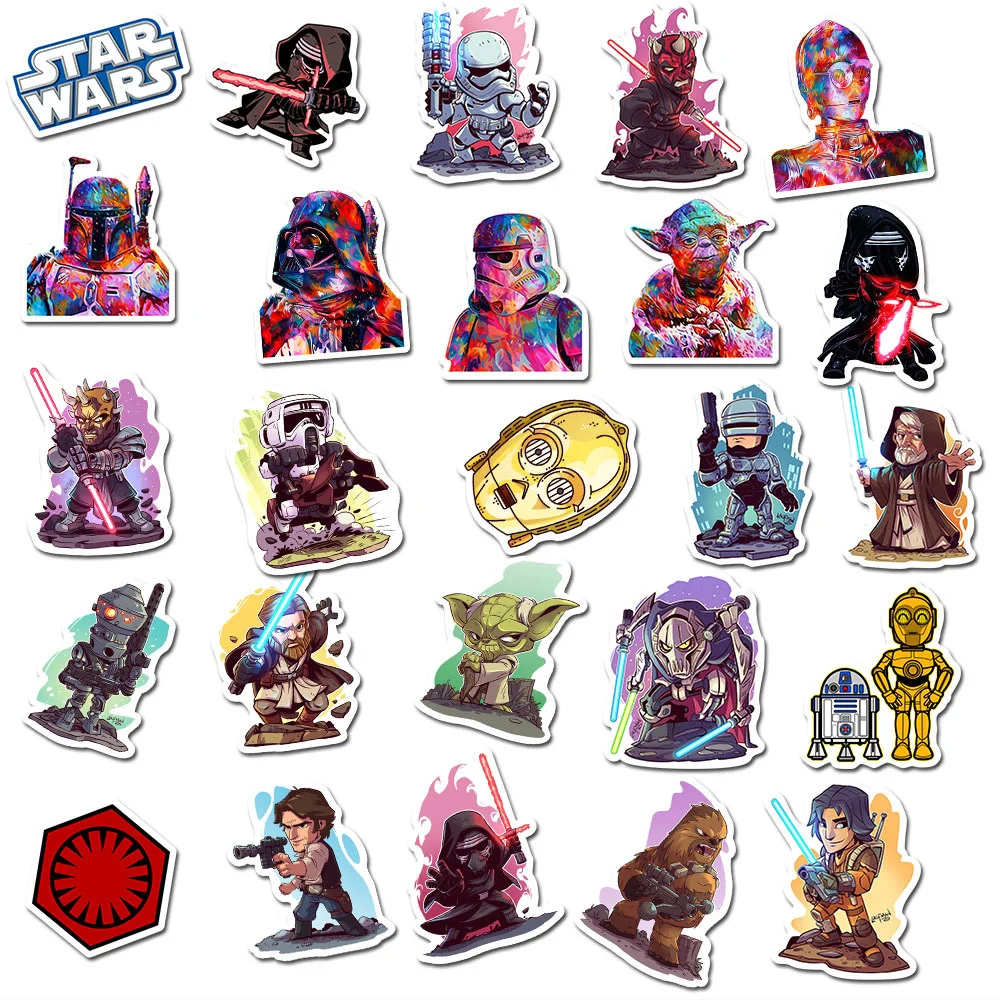 10/30/50/100PCS Disney Cool Star Wars Stickers Decal Kids Toy Laptop Skateboard Car Phone Motorcycle Anime Waterproof Sticker