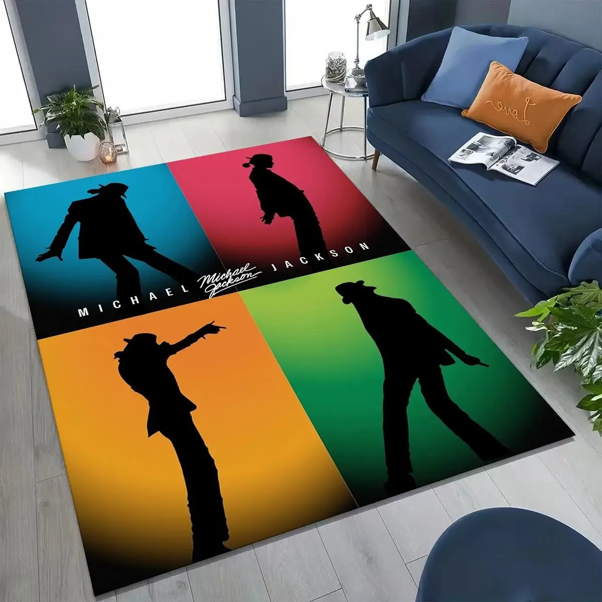 Fashion MJ Michael Jackson King of Pop Art Rug for Bedroom Living Room Sofa Home Doormat Decor Large Kids Non-slip Floor Mat