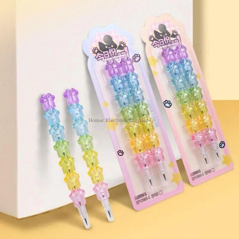 2Pieces Cartoon Pencil Scackable Строительные блоки карандаш для рисунка для написания детей