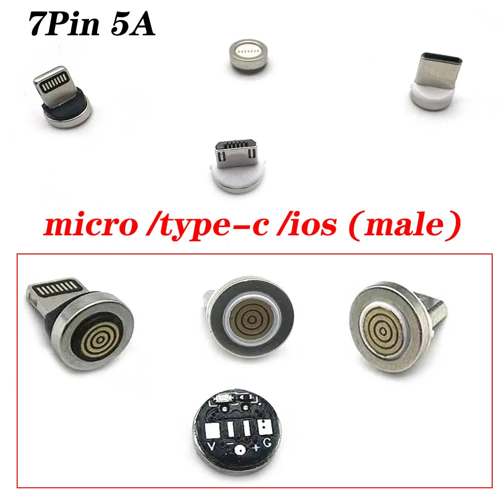 10 قطعة Type-C USB مايكرو 3A/5A شحن سريع المكونات المغناطيسية ل iPhone13 12 ماكس Xiaomi Redmi ملاحظة 11 10 9 8 7 6 5Pro كابل مغناطيسي
