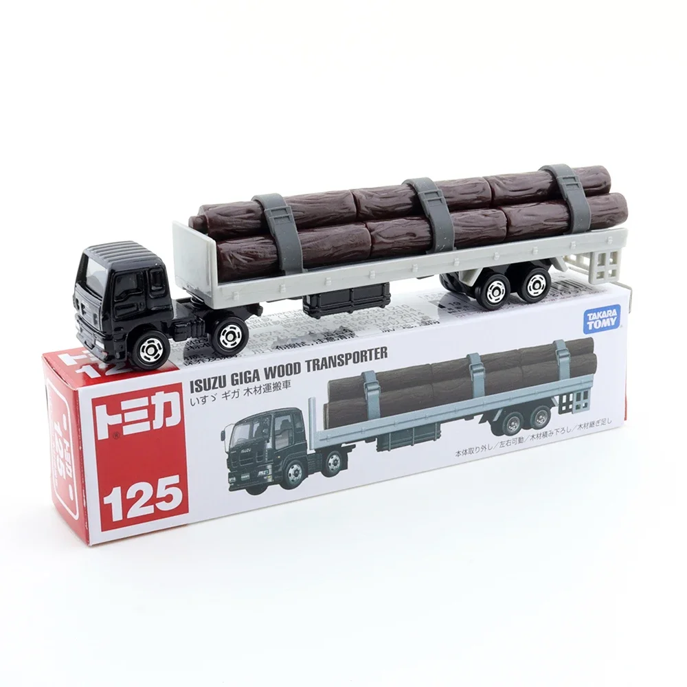 Takara Tomy Long Type Tomica No.125 Isuzu Giga Timber Transporter Metal Alloy Die-casting Car Model Boys Toy Gift Christmas