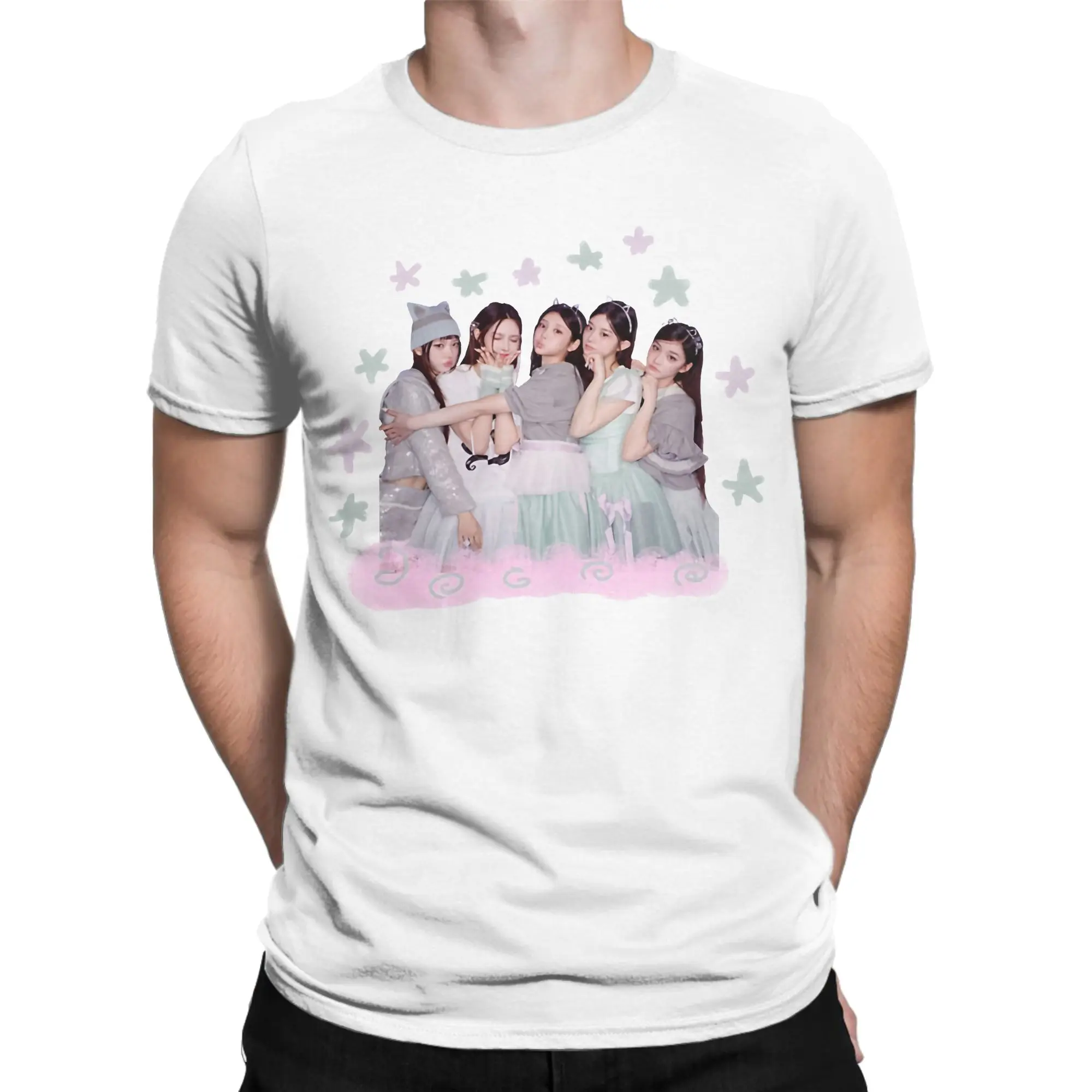Men ILLIT South Korea Girls' Group T Shirt  100% Cotton Tops Vintage Short Sleeve O Neck Tees Printed T-Shirt