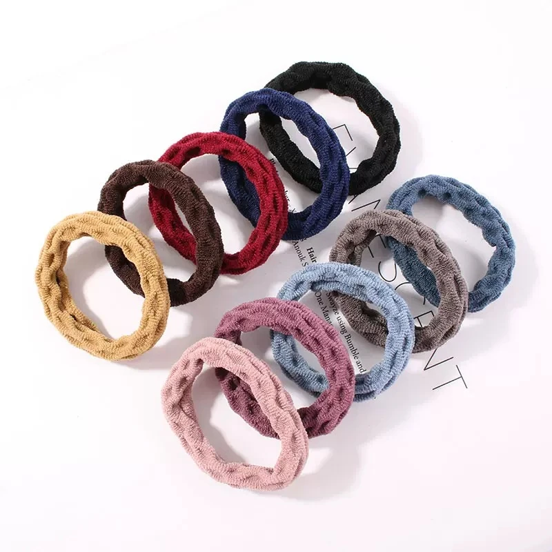 20Pcs/lot Women's Fashion Hair Accessories High Elasticity Jacquard Pattern Hair Rope Headband Hair Rings for Styling