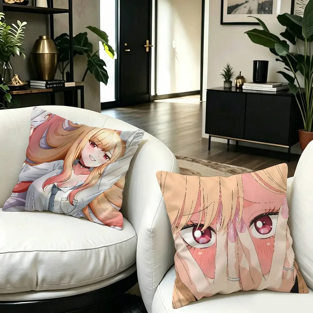 My Dress-Up Darling M-Marin Kitagawa Pillowcase toon Gift Cushion Cover Bedroom Home Sofa Chair Seat Decor pillow case