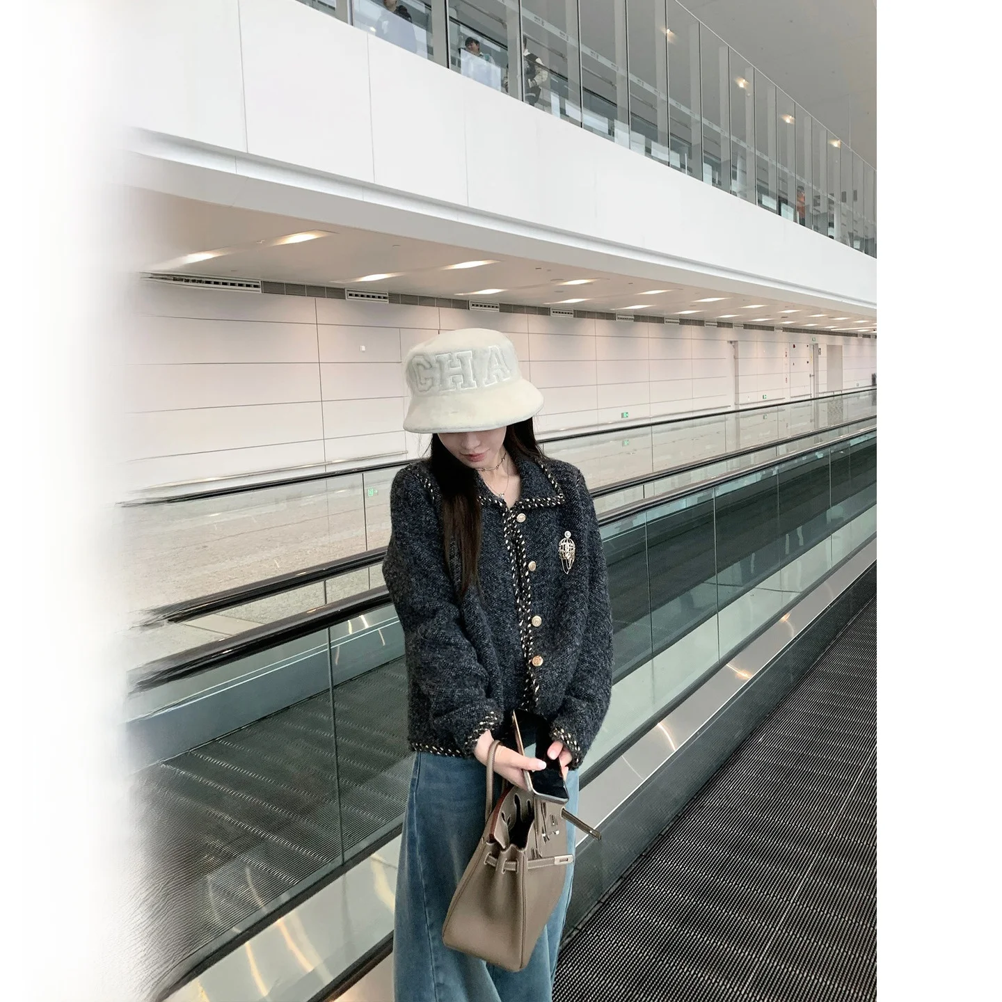 

YUYUREAL ey Gold Series Женский вязаный свитер-кардиган в стиле ретро, укороченный, с тонкой вязкой, в стиле французского шика, верхняя одежда