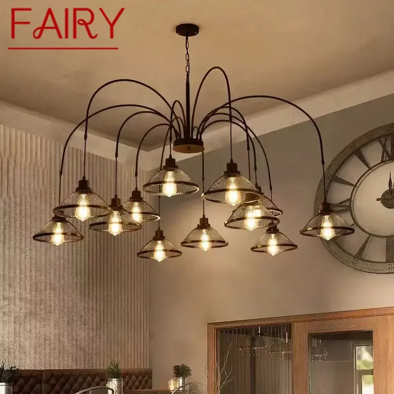 FAIRY Industrial Wind Pendent Lamp American Retro Living Room Restaurant Loft Clothing Store Cafe Bar Box Homestay Chandelier