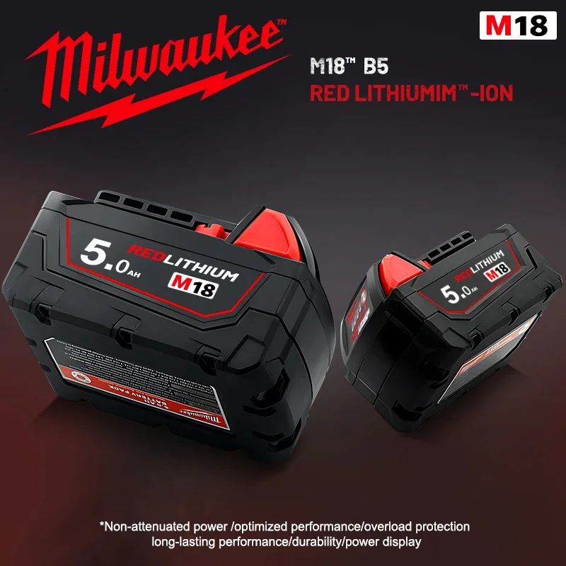 

Milwaukee battery，M18B6 6.0Ah 8.0Ah for M18 48-11-1850 48-11-1852 48-11-1820 48-11-1828 48-11-10 Milwaukee M18 18V Tool Battery