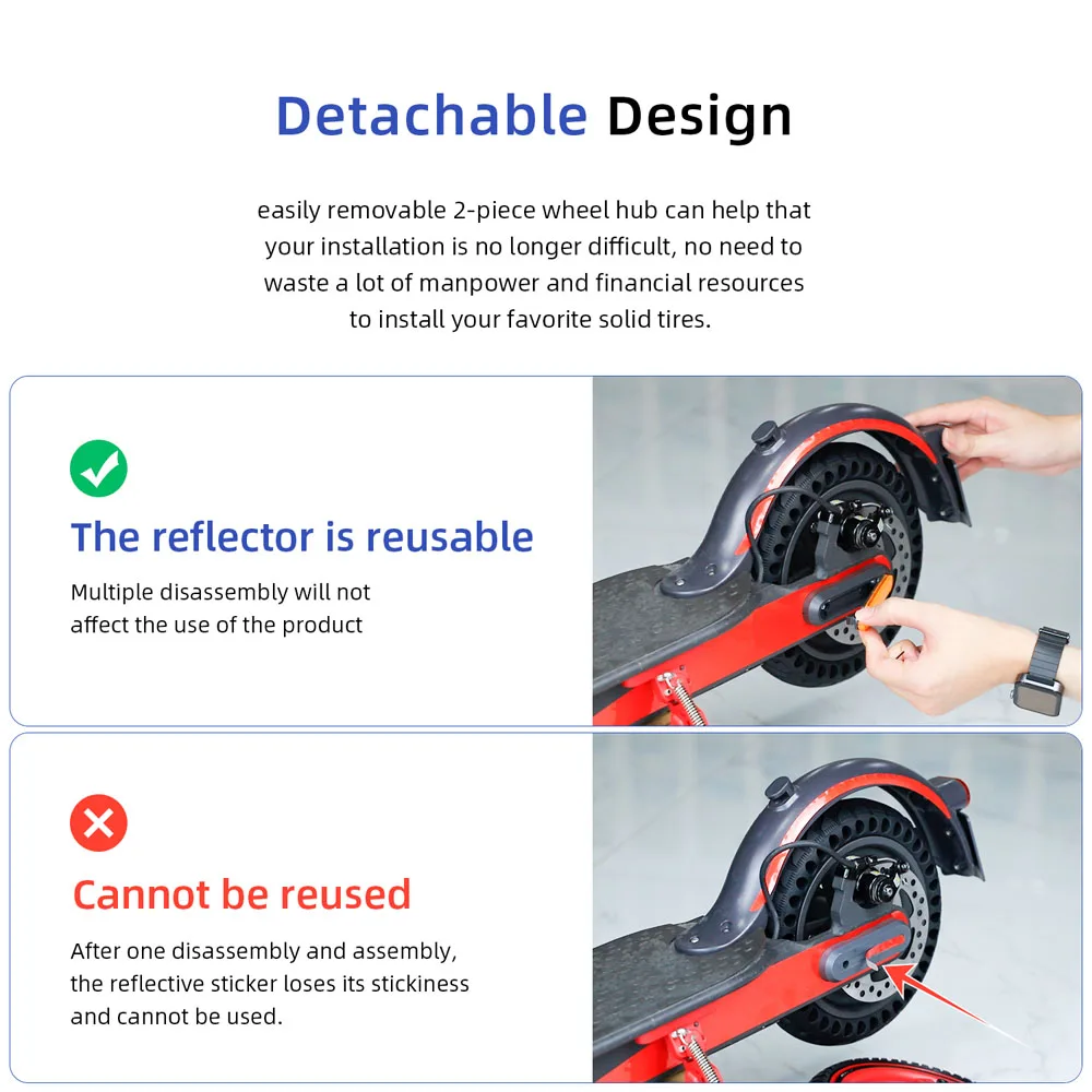 Für Xiaomi Mijia MI M365 1S Pro E-Scooter Reifen Splash Fender Sets Gabel Schutzhülle Radnabe kappe Reflektierende Schalen – Detail 26