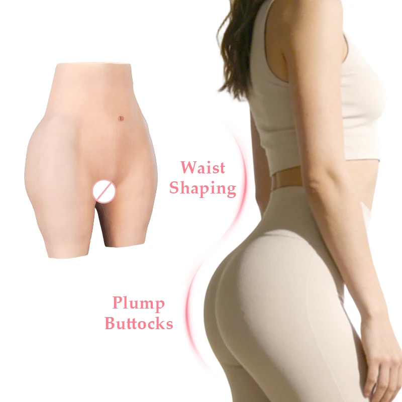 8TH GEN No-oil Silicone Realistic Vagina Pants Peach Butt Crossdresser Fake Pussy Underwear Artificial Enhancer Hip Plump Crotch