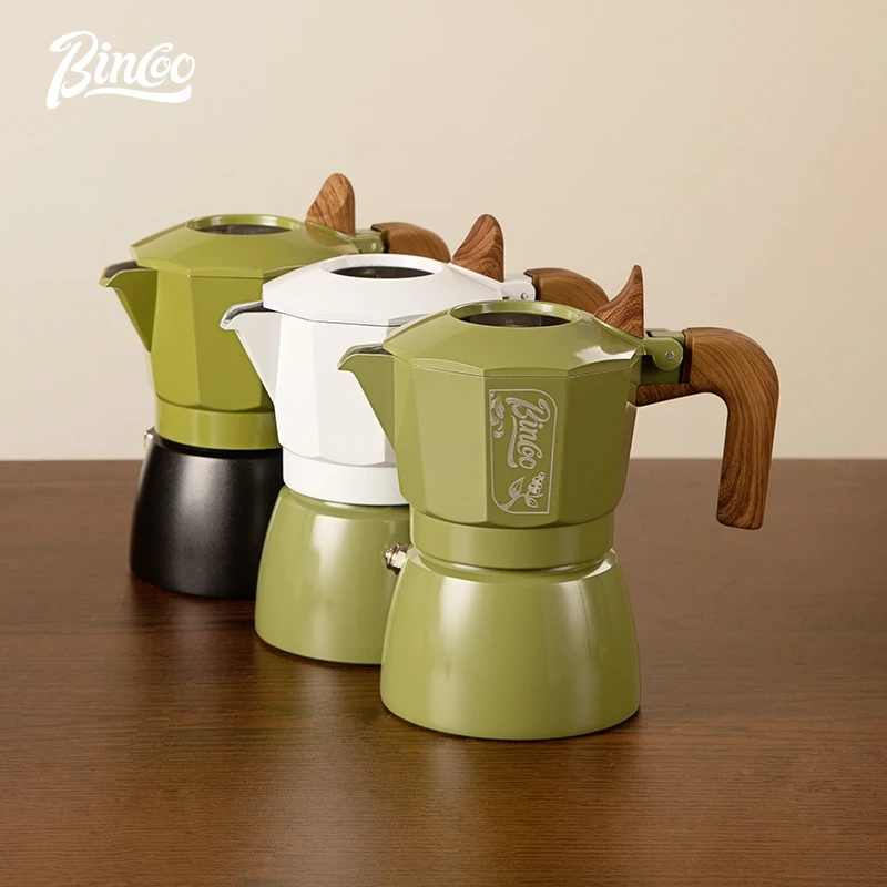 Bincoo válvula dupla moka pote doméstico concentrado pequeno americano latte conjunto de cafeteira espresso utensílios de café