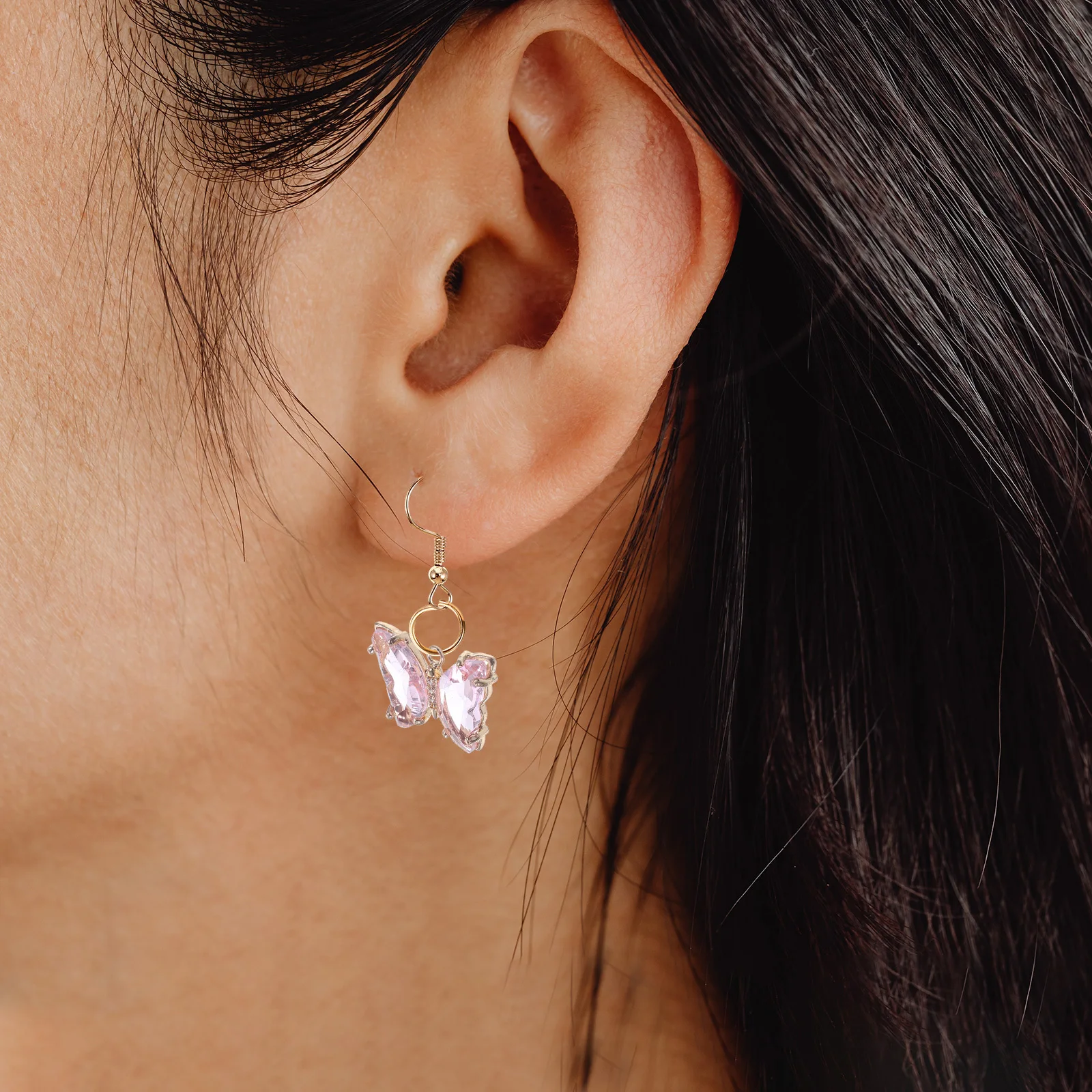 

10Pcs Butterfly Charms Crystal Glass Pendant for Jewelry Making DIY Craft Supplies Hanging Decor Necklace Key Chain Accessory