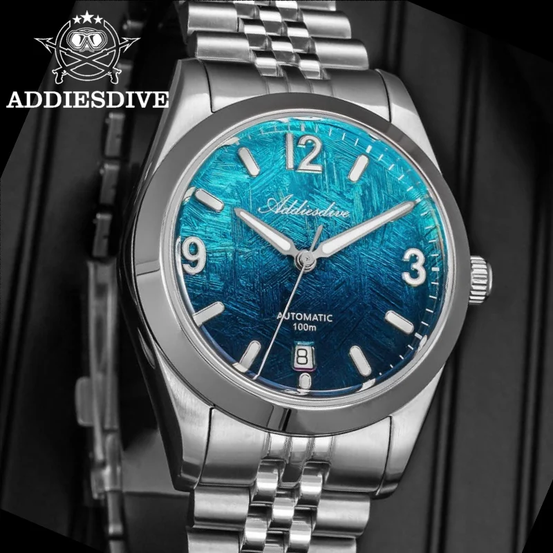 

ADDIESDIVE 2026 New Men Watch Sapphire Glass 100m Waterproof AD2547 BGW9 Super Luminous Japanese 8215 Automatic Mechanical Watch