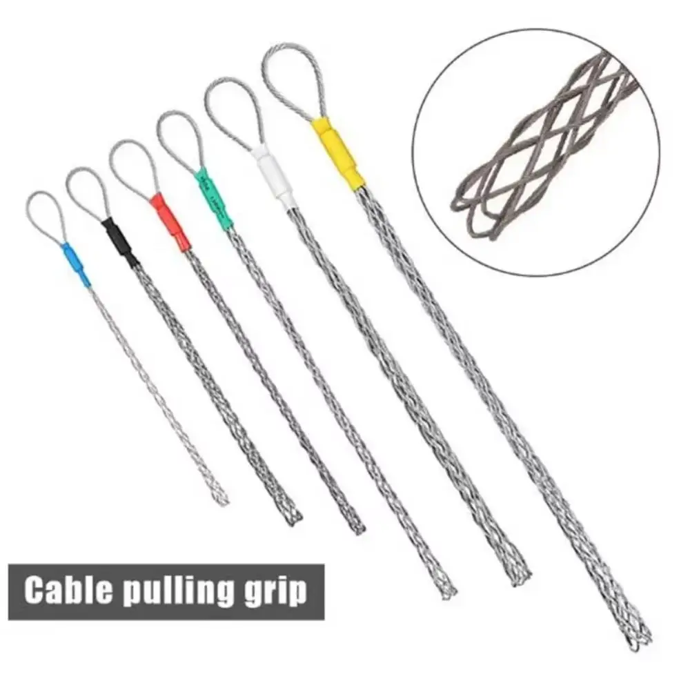 Galvanized Metal Cable Pulling Socks Anti-Slip Design Steel Mesh Mesh Puller Flexible Eye Multi-size Cable Puller Wire Pulling