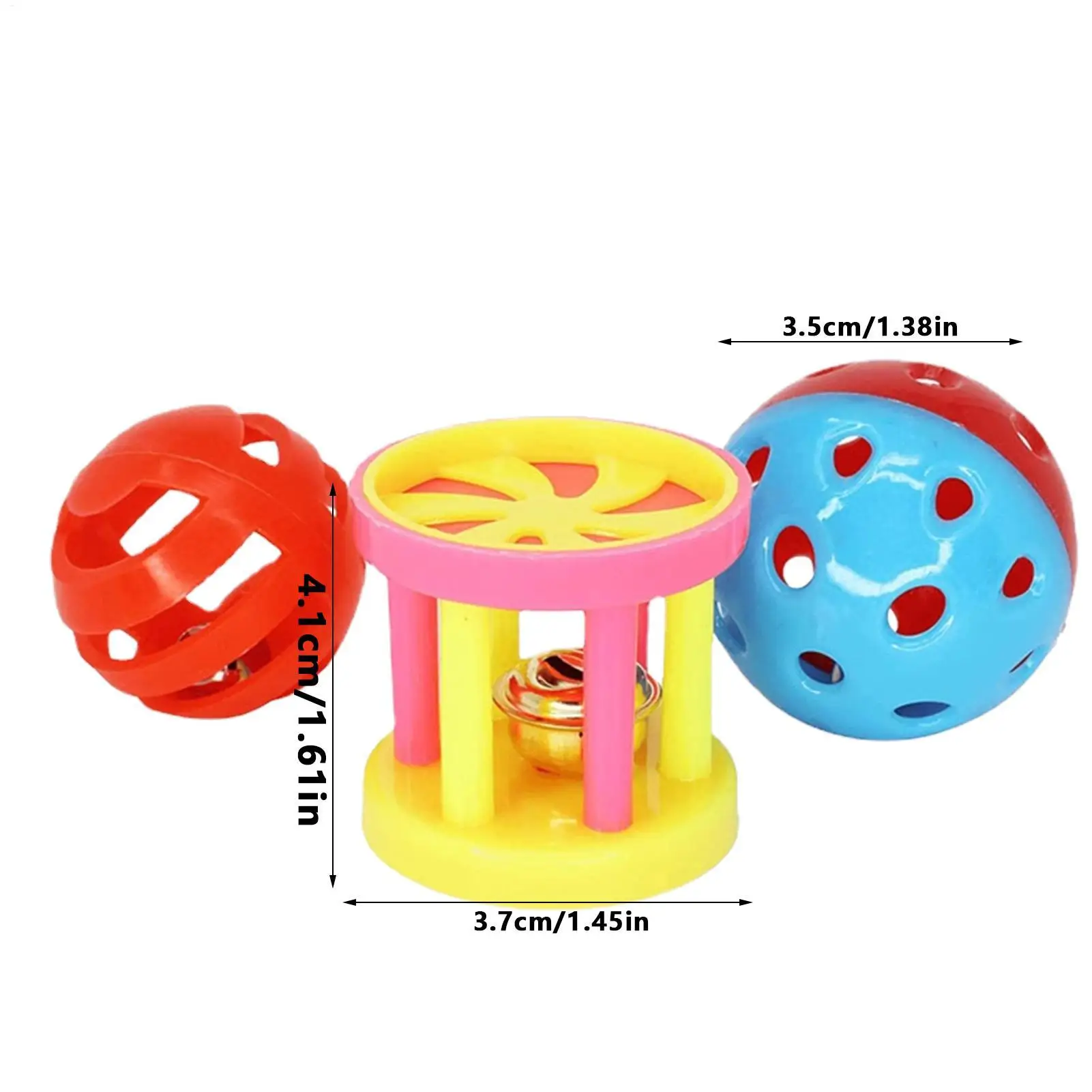 Bird Toys For Parrots Chew Toy Balls For Parakeet Bite Resistant Hangable Bird Training  Toys With Small Holes colorful Bell view 6