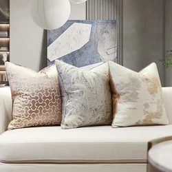 Luxury Jacquard Pillowcase Beige Grey Decorative Sofa Cushion Case Pillow Cover For Home Decor Car Bed Cushion Cover