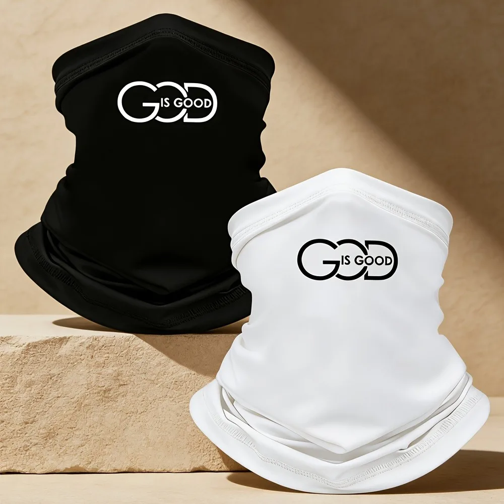 

1/2PCS God Is Good Print Neck Gaiter, Breathable & Stretchable, Versatile Face Cover for Outdoor Sports