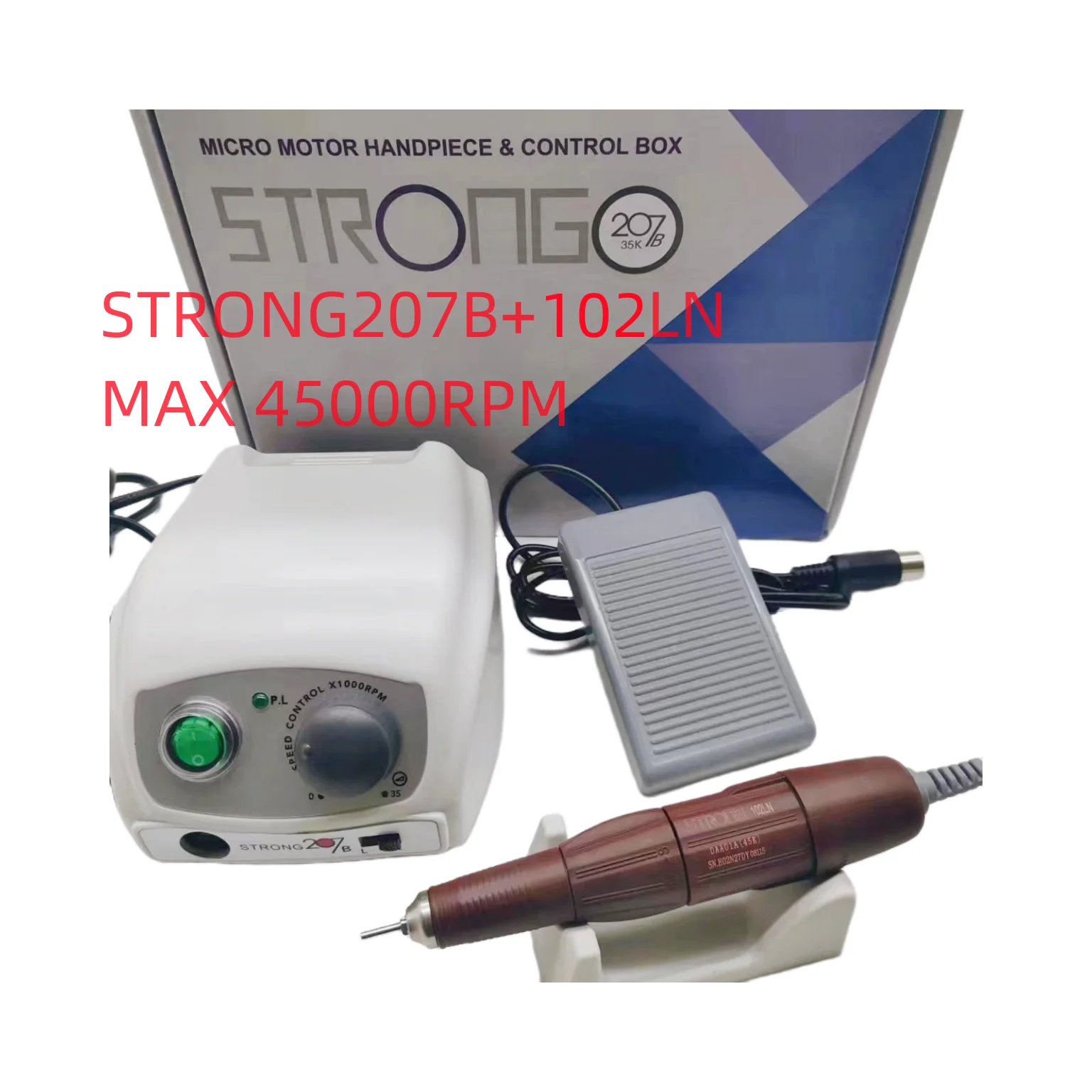 65W Sterke 207B Elektrische Nail Control Box 35K Sterke 102LN Handvat Nagel Enhancement En Pedicure Machine Professionele Nail apparaat