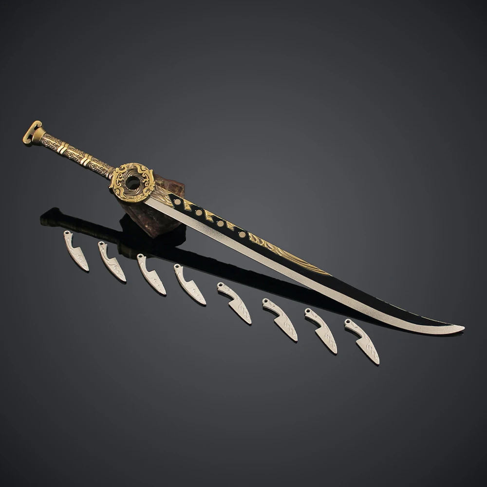 Han Li-modelo de espada antigua, cóctel dorado, hoja madre, modelo de Metal periférico, adornos de decoración de escritorio, regalos de cumpleaños, Juguetes