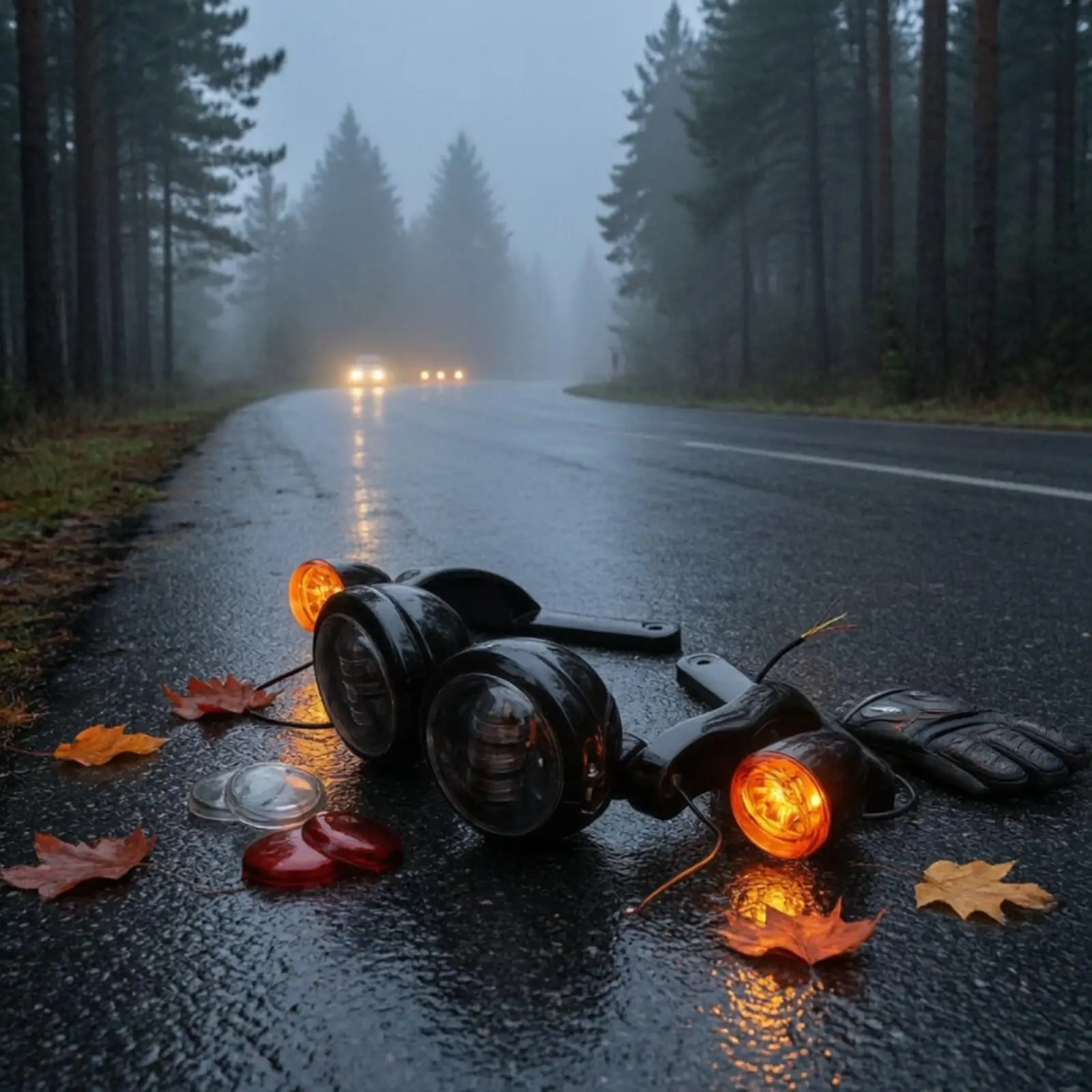 Motorcycle Light Bracket with Lens Covers Aluminum Alloy Fog Light Bracket with Turn Indicators LED for Motorcycle Owners, Night
