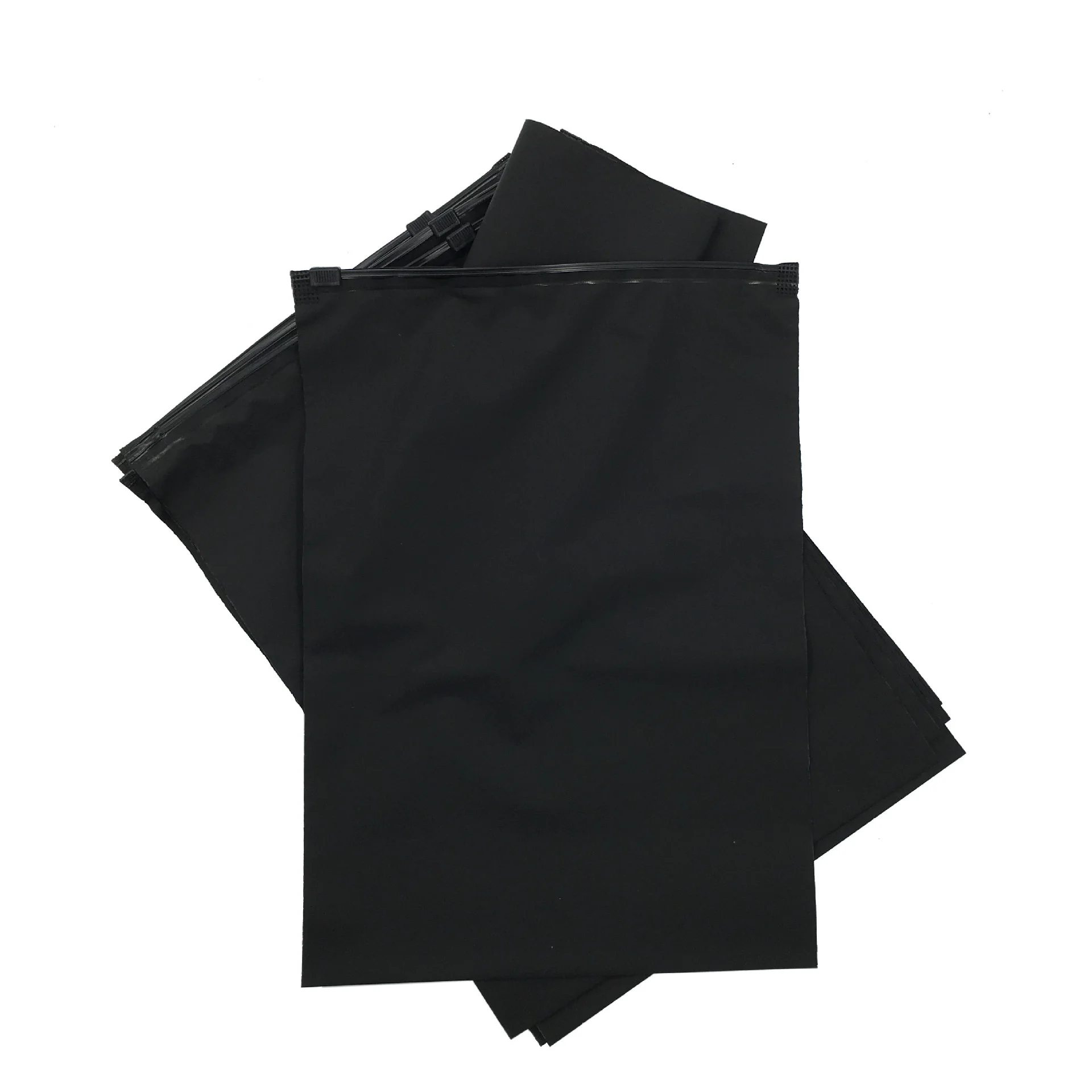 Customized logo black matte zipper bag clothing swimsuit wig packaging bag small business packaging product custom slogan