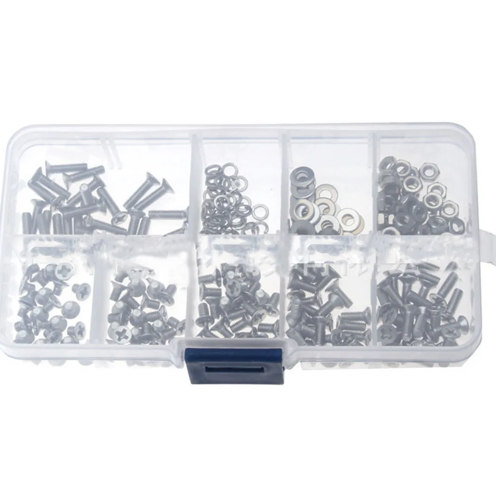

300Pcs Stainless Steel Screws Set Assorted Countersunk Head Nuts Gaskets Kit Portable Repair Tools for Electronics Jewelry