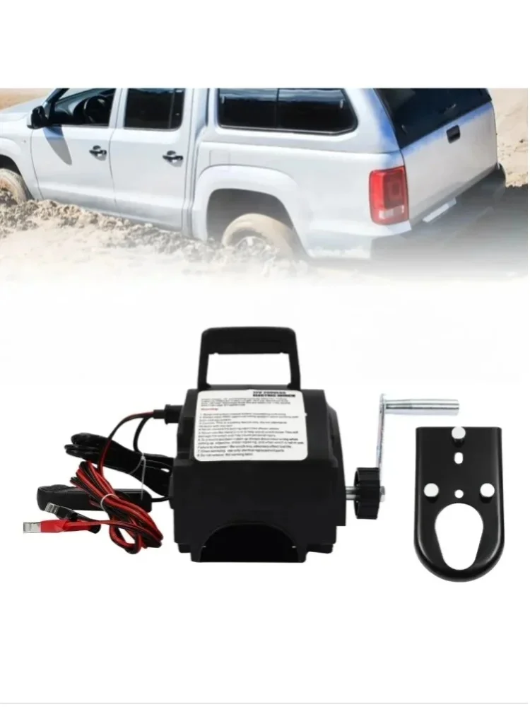 Elektrische Seilwinde, 12V 300W, 2000lbs Zugkraft, Bootstrailer-Winde, Marine-Winde für Yacht, Schiff, LKW, Permanentmagnet-Gleichstrommotor, Kabel-Handsteuerung, 465:1 Übersetzungsverhältnis, 9,2m