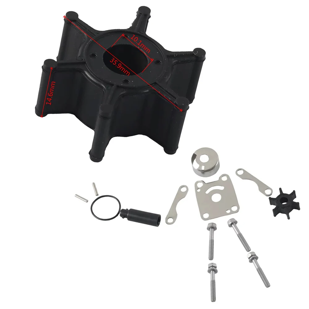 

Water Pump Impeller Repair Kit 6L5-W0078-00 for Yamaha 3A Malta 2 Stroke 3HP Outboard Motor Complete Rebuild Kit