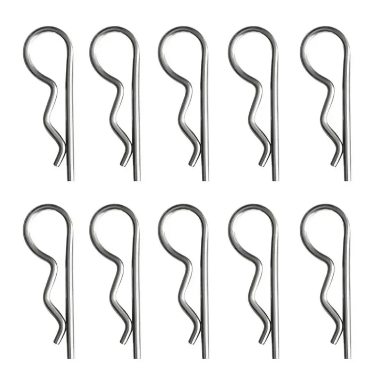 10/20/30pcs stainless steel R Shaped spring cotter pins safety clip spring plug set Fastener Hardware for Repairing Cars