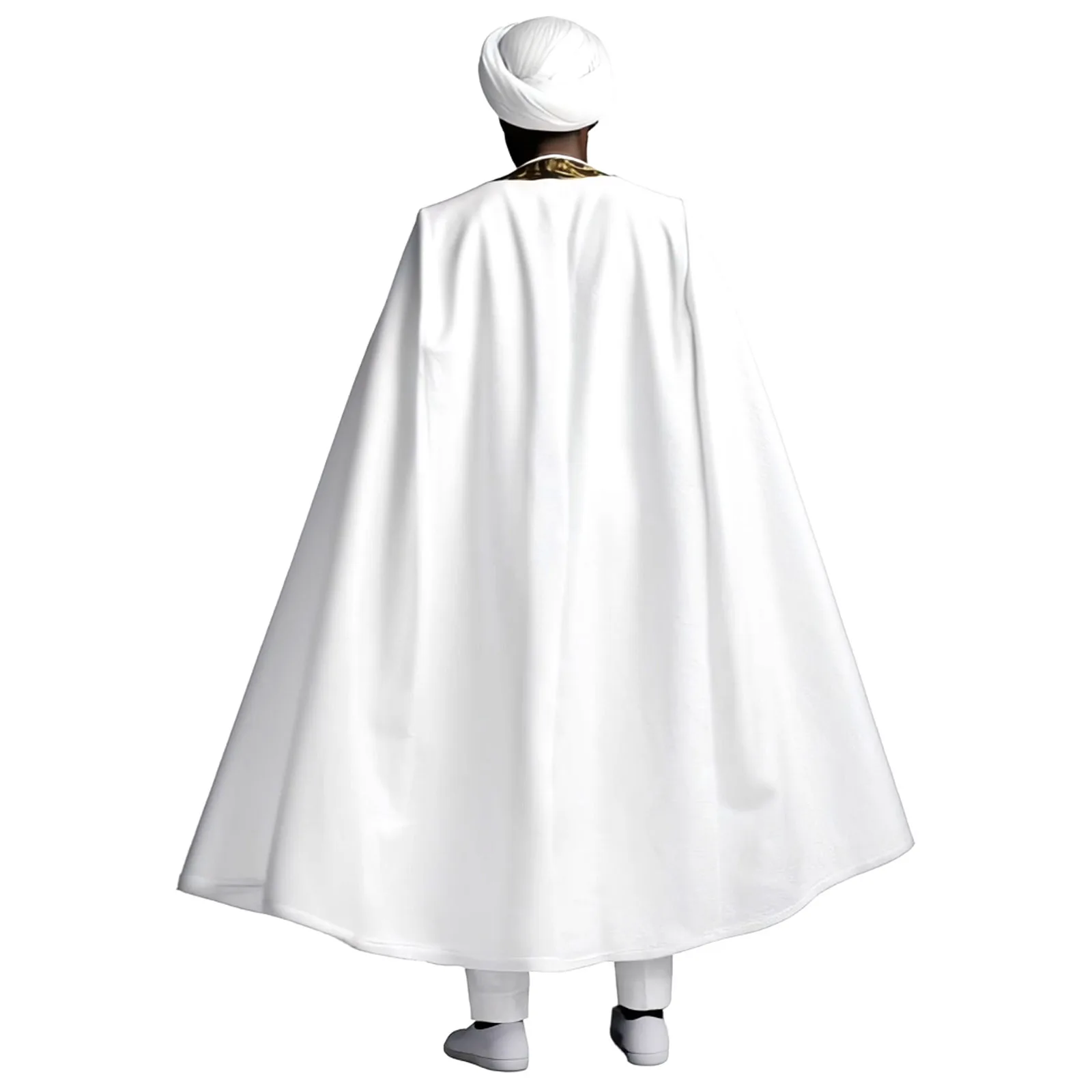 بدلة زفاف أفريقية مكونة من 4 قطع للرجال من DBQ مع عباءة طويلة وسترة واحدة الصدر وسراويل ضيقة وقبعة - ملابس رجالية تقليدية عرقية #3